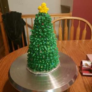 Christmas Tree Themed Birthday Cake