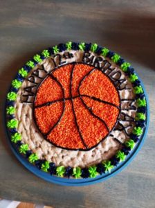 Basketball Chocolate Chip Cookie Cake